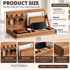 notenirva Modern Handcrafted Wood EDC Valet Station – Entryway Mail Sorter, Key Rack, Phone Dock & Pen Rest for Home & Office